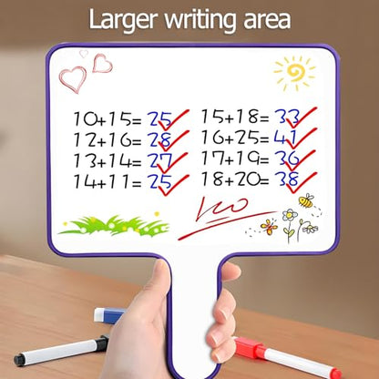 Dry Erase Paddles Handheld with Erasers Portable Double Sided Whiteboard Answer Board Auction Paddles for Students Teachers Classroom Office (Purple) - color: Purple