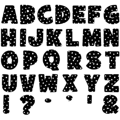150 PCS Large 7" Bulletin Board Letters Set, Black White Polka Dots Classroom Alphabet Cutout Letter for Bulletin Board Display Home School Class, A Great Helper to Inspire Students' Learning Interest - style: black & white dots