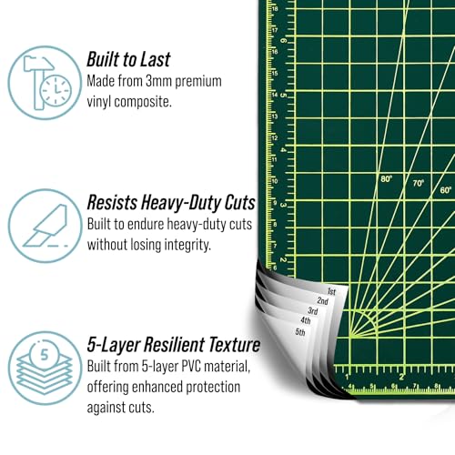 Adir Corp. Professional Self Reversible Healing Cutting Mat, 36 by 48-Inch, Green/Black - size: 48"L x 36"W