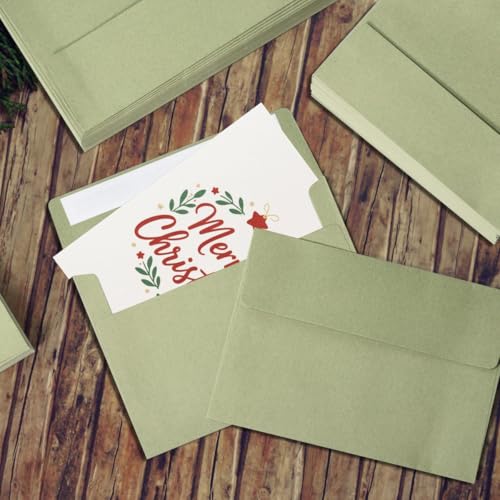 70 Packs A4 Envelopes, White, 4x6 Photo, Self Seal for Invitations, Weddings, Baby Shower, Photos, Postcards, Greeting Cards, Mailing (Sage Green, A4 (4.72x6.50in)) - color: Sage Green, size: 70 Pack A4 (4.72x6.50in) Envelopes