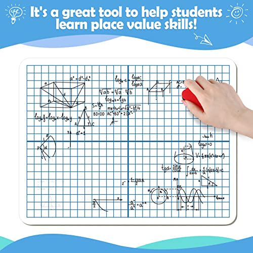 Dry Erase XY Axis Graph Whiteboard,9" x 12" Interactive Learning Coordinate Grid Double-Sided Dry Erase Board,Math Manipulatives White Board for Students,Classroom and Home,Small White Board Dry Erase - style: XY Axis Graph