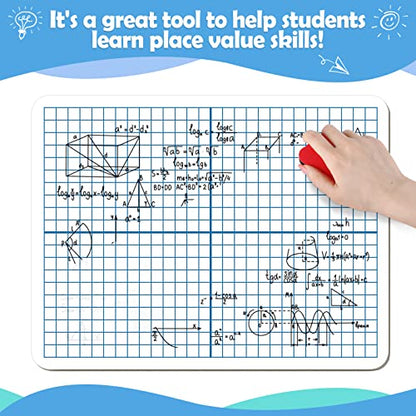 Dry Erase XY Axis Graph Whiteboard,9" x 12" Interactive Learning Coordinate Grid Double-Sided Dry Erase Board,Math Manipulatives White Board for Students,Classroom and Home,Small White Board Dry Erase - style: XY Axis Graph