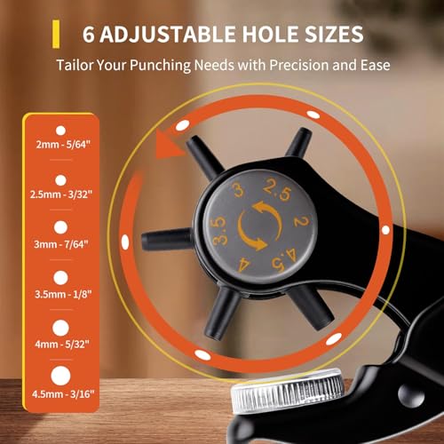 XOOL Upgraded Long Handle Leather Hole Punch Set, Punch Pliers with Effort-Saving Design, Ideal for Belts, Shoes, Saddles & DIY Leather Work - style: Pro