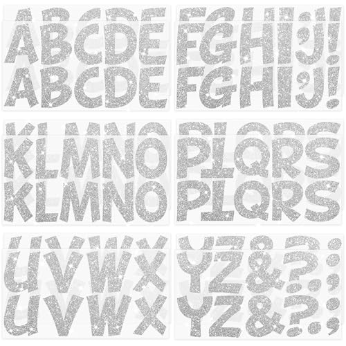 132Pcs Bulletin Board Letters 2.5 Inch Glitter Silver Letter Stickers Large Vinyl Alphabet Stickers Self Adhesive Stick on Letters Sticker for Poster Mailbox Display Crafts Party Home Classroom Decor - color: Silver, size: 2.5 Inch
