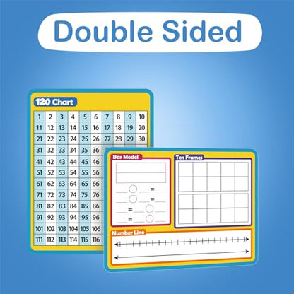 Aizweb 12 Pack Dry Erase Board Card,9" x 12" Small Whiteboard Number Line 120 Numbers Chart Ten Frame,Math Manipulatives Addition Subtraction Game for Student Classroom Must Haves Teacher Supplies - style: 12 Pack Number Chart