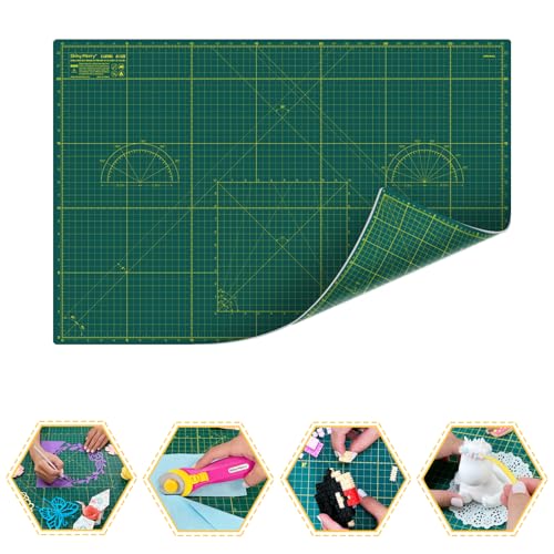 Self Healing Cutting Mat A1 24"x36" – Double Sided 5-Ply Craft Mat for Sewing, Quilting, Fabric, Scrapbooking – Green/Green - color: Green, size: A1 (24" x 36")