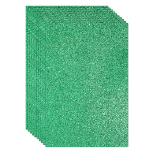 PATIKIL 2mm(1/10") Thick Adhesive Glitter Foam Sheet 16x24inch(40x60cm) Dark Green, EVA Shiny Foam Board for Craft, 6 Pcs - color: Dark Green