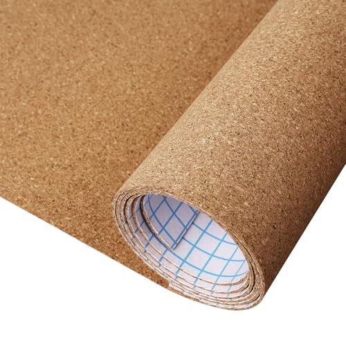 ReWallpaper Large Cork Board Roll 1.5mm Thick Self Adhesive Cork Boards for Wall Natural Corkboard Roll Peel and Stick Backing for Bulletin Board Decorations DIY Classroom Home Kitchen 17.3in x 16.5ft - size: 17.3in X 16.5ft