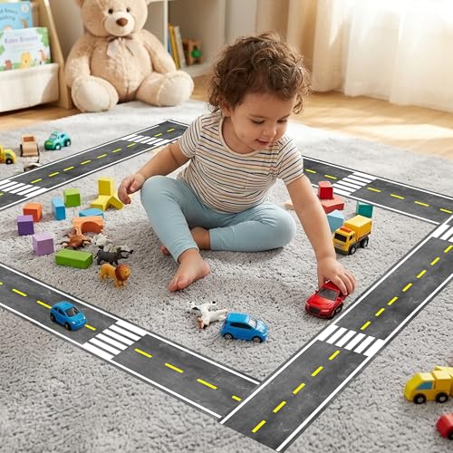 BeYumi Roadway Crosswalk Border Trim - 65ft Back to School Crosswalk Road Straight Rolled Border Trim Crossing with White Stripes Bulletin Board School Classroom Office Chalkboard Party Holiday Decor - style: Crosswalk Road