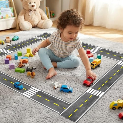BeYumi Roadway Crosswalk Border Trim - 65ft Back to School Crosswalk Road Straight Rolled Border Trim Crossing with White Stripes Bulletin Board School Classroom Office Chalkboard Party Holiday Decor - style: Crosswalk Road