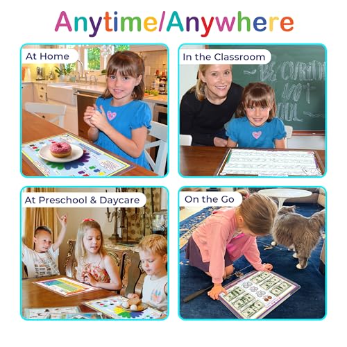 Tot Talk Asia Educational Placemat for Kids – Made in USA – Durable, Double-Sided Placemat Countries, Capitals, Flags, Waterways, Landmarks & Memory Activities – Waterproof Wipeable, 17.5” x 11.5” - color: Asia