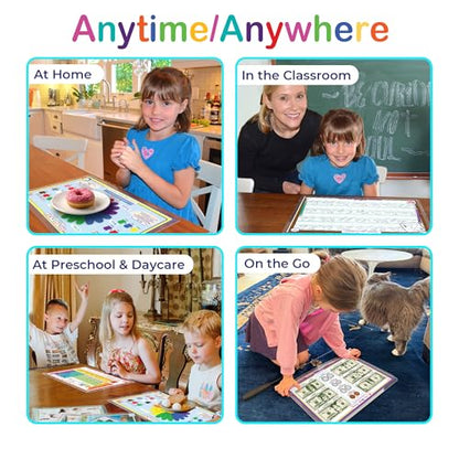 Tot Talk Asia Educational Placemat for Kids – Made in USA – Durable, Double-Sided Placemat Countries, Capitals, Flags, Waterways, Landmarks & Memory Activities – Waterproof Wipeable, 17.5” x 11.5” - color: Asia