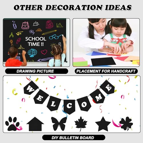 Black Bulletin Board Paper Roll,14.8FTx47IN Large Reusable Waterproof Erasable Classroom Wall Background Backdrop, Fade-Resistant Fabric Wrapping Paper School Decors Teacher Supplies - color: Black