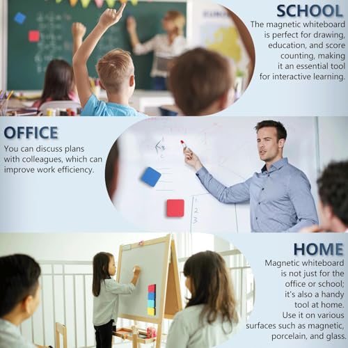 XKDOUS 12 Pack Dry Erase Eraser, Magnetic Whiteboard Eraser, Small White Board Eraser for Kids, Dry Erase Board Eraser, Mini Dry Erase Erasers Perfect for Classroom(4 Color, 2 x 2 Inch) - color: 12pcs Red,yellow,blue,green