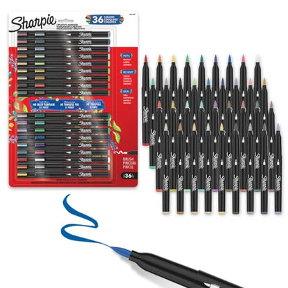 Sharpie Creative Markers Variety Pack, Water-Based Acrylic Paint Markers, Brush Tip, Assorted, 36 Count - style: 36 Count Brush Tip