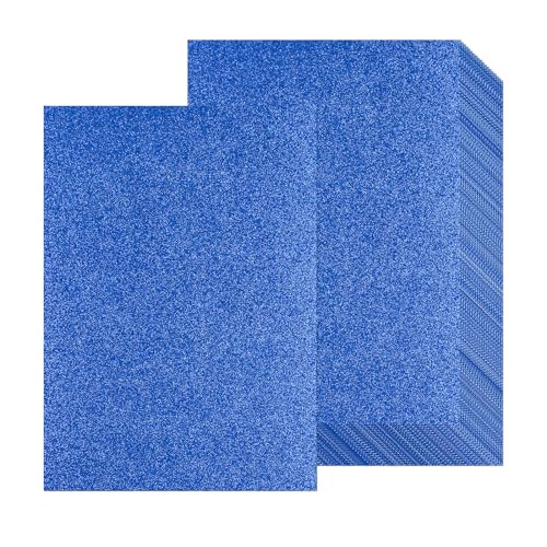 20 Sheets Blue Glitter Cardstock Paper, A4 Thick Glitter Craft Paper for Scrapbook DIY Art Project Greeting Cards Wedding Birthday Party Decoration 250GSM (Blue) - color: Blue