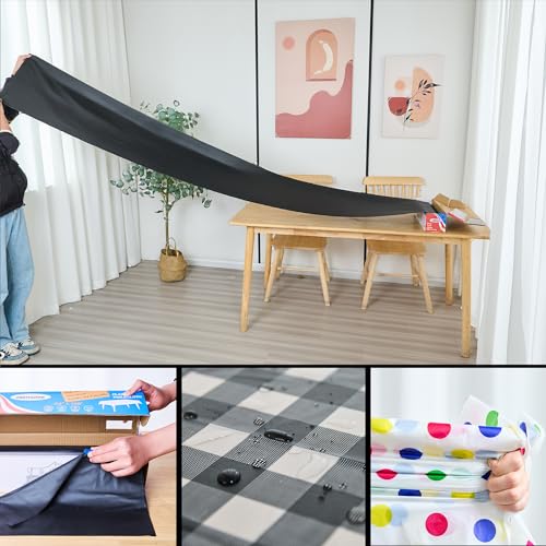 Disposable Tablecloth Roll 54" x 100' with Built-in Cutter Box – Heavy Duty Waterproof, Wrinkle-Resistant Plastic Table Cover – Cut to Size for Rectangle, Round & Oval Tables – Starry Sky - color: Starry Sky