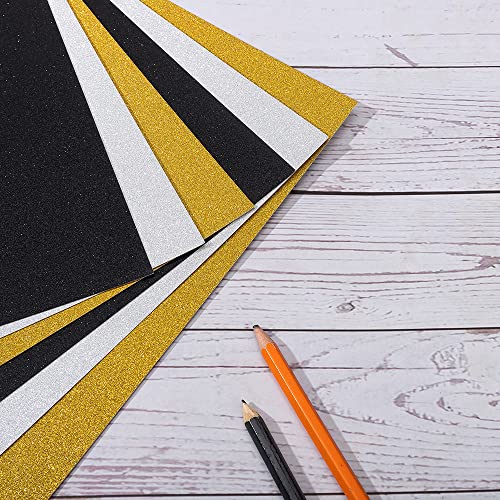 20 Sheets Glitter Thick Paper Cardstock Blank, 8.5 x 11 inches, Silver | For DIY Birthday, For Wedding Party Supplies, Invitation Cards Making - color: Silver