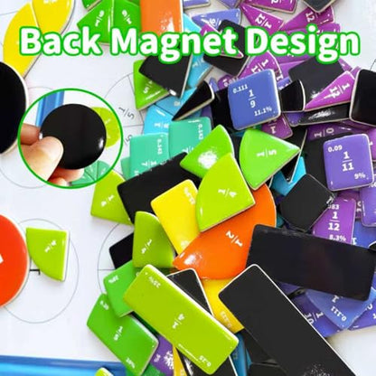 Magnetic Fraction Tiles and Circles Set, Hands-On Math Manipulatives for Kids, Montessori Early Childhood Education Materials for School and Homeschool Use