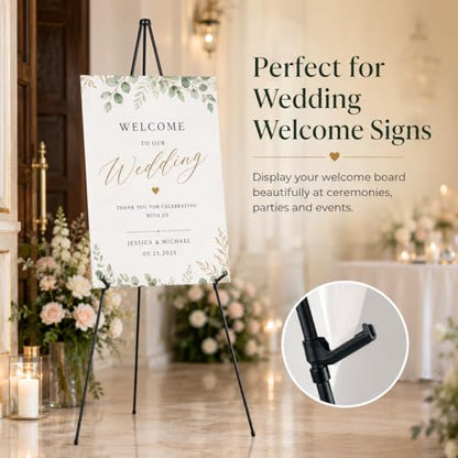 RRFTOK 63'' Instant Easel,Easel Stand for Display,Art, and Crafts,Foldable Portable Ground Easel for Wedding Banner and Poster Display Stand,Easel Display Metal Tripod with Portable Bag. - style: 63B 4pack