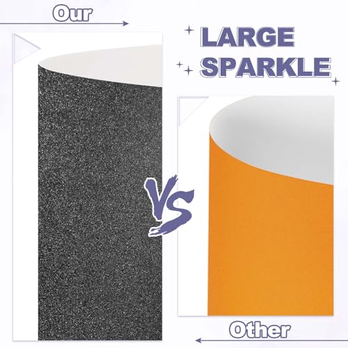 PATIKIL 20Sheets Black Glitter Cardstock, 12x12In Glitter Paper Card Stock Shiny Scrapbook 250gsm Sparkly Paper Large Shimmer for Crafts Scrapbook DIY Art Wedding Party - color: Black, size: 12x12In