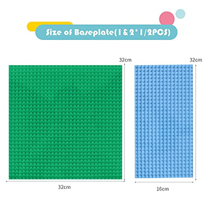 Classic Base Plates Compatible with Bricks & Baseplates, 10"x 10" and 10"x 5" Building Base Combo Set, Thick Boards Base Plates Can Be Used to Build Double Layer Buildings - 3pcs - size: 3PCS