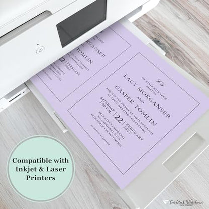 Cardstock Warehouse Pop-Tone Grapesicle Light Purple/Lavender Cardstock Paper – 50 Sheets, 8.5 x 11" - 65 lb / 175 GSM Premium Purple Card Stock for Die-cutting, Printing, Card Making & DIY Projects - color: Grapesicle Light Purple