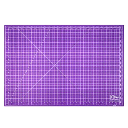 Breman Precision 24x36 Inch Self Healing Cutting Mat – 2-Sided 5-Ply PVC Purple/Gray Cutting Mats for Crafts, Sewing, Quilting & DIY Projects with Durable Non-Slip Surface and Precise Grid Lines - color: Purple/Gray, size: 24x36