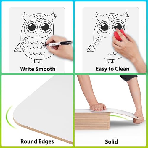Dry Erase Board 9"x12"- Lazgol Small 26 Classroom Mini White Boards for Students, Teachers | Double Sided Small White Board Bulk (26 PK)