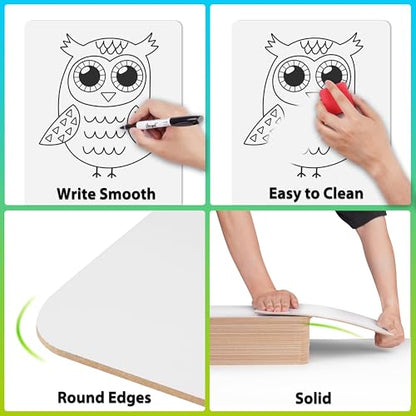 Dry Erase Board 9"x12"- Lazgol Small 26 Classroom Mini White Boards for Students, Teachers | Double Sided Small White Board Bulk (26 PK)