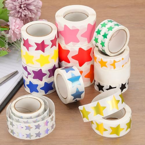 PATIKIL Star Stickers Roll 1", 500 Pcs Self-Adhesive Reward Stickers for Classroom Teacher Supplies and DIY Craft, Blue - color: Blue, size: 1"