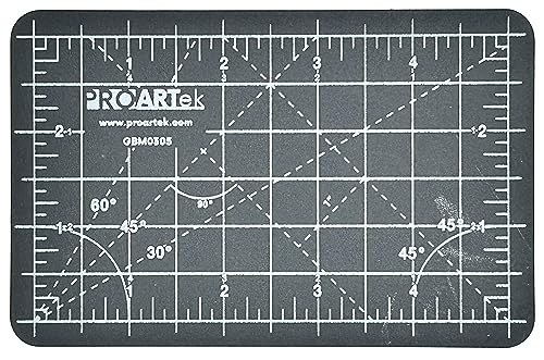 Proartek PK00004 Model GBM0305 Series 3.5" x 5.5" Professional Cutting Mat; Double-Sided Green/Black; Self-Healing; For Graphic Arts, Hobbies, Sewing, Scrapbooking, and other Cutting Projects - size: 5.5"L x 3.5"W