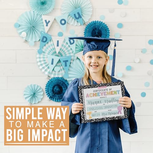 Classroom Award Certificates for Students -25 Certificate of Achievement Awards, Gold Star Certificate Paper, Preschool Graduation Certificates for Kids, Kindergarten Diploma, Star Student Honor Roll - style: Composition Notebook