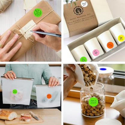 1 Inch Round Thermal Sticker Labels,Color Dot Stickers,Label Stickers,Waterproof,Oil Proof,for Thermal Printers,DIY,Office,Retail,Home and Warehouse Organization(Light Green,1000 Pcs) - color: Light Green