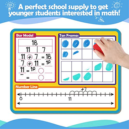Dry Erase Number Line Whiteboard, 9" x 12" Double-Sided 120 Number Chart, Math Manipulatives White Board for Kids Students, Classroom and Home, Small White Board Dry Erase (Number Line) - style: Number Line