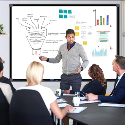 H-Qprobd 60"x40" White Board for Wall Large Magnetic Dry Erase Board with Black Aluminum Frame, Presentation Whiteboard Suitable for Home, Office, Classroom & Kitchen - size: 60"W x 40"H