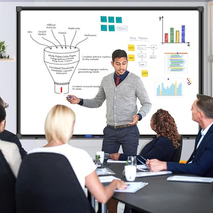 H-Qprobd 60"x40" White Board for Wall Large Magnetic Dry Erase Board with Black Aluminum Frame, Presentation Whiteboard Suitable for Home, Office, Classroom & Kitchen - size: 60"W x 40"H