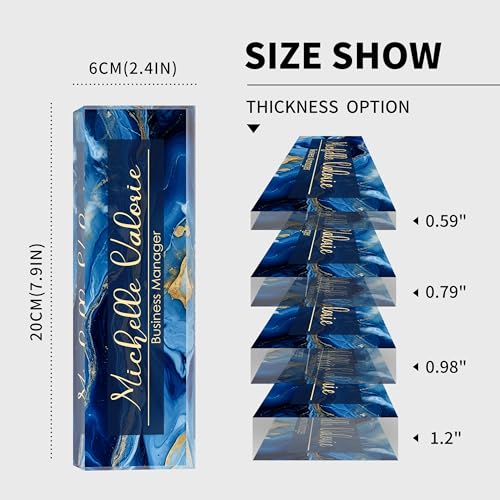 Custom Personalized Acrylic Name Plate Office Desk Accessories (A-Blue Gold) - color: A-blue Gold