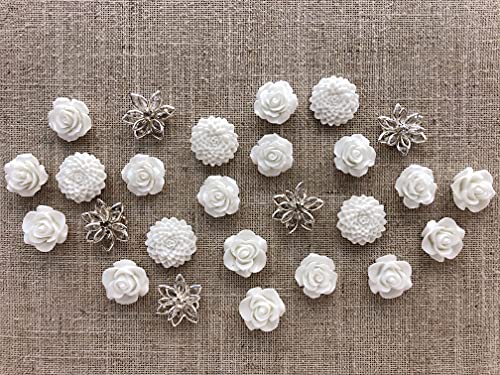 24Pcs Decorative Pushpins,Cork Board Tacks,Bulletin Board Tacks,Thumb Tack Decorative for CorkBoard, Office Organization or Home - color: White 2
