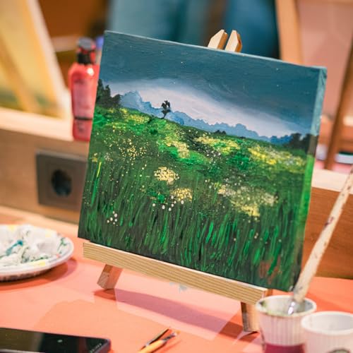 Falling in Art 12Inch Wood Easel Stand, Tabletop Display Stand A-Frame Artist Easel for Painting Canvas, Portable Photo, Picture and Sign Holder (4 Pack) - style: 4 Pack