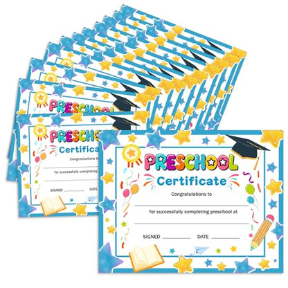 Preschool Kindergarten Diploma Graduation Certificates 30 Pcs Prek Preschool Graduation Diploma Certificate Achievement Award Certificate for Kids Student Teacher Preschools Graduations Gift Supplies - color: Preschool a