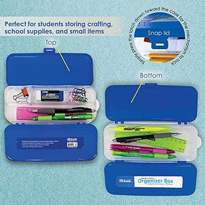 BAZIC PRODUCTS Organizer Box, 8 1/2 x 3 1/2 x 1 1/2 in, for School Office Supplies, Portable, Storage, Set of 4 - size: 4-Pack