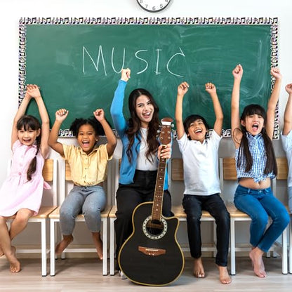 BeYumi Music Notes Border Trim - 65ft Back to School Musical Notes Holographic Straight Rolled Border Trim Iridescent Music Themed Bulletin Board Set Classroom Office Chalkboard Door Party Decoration - style: Musical Notes