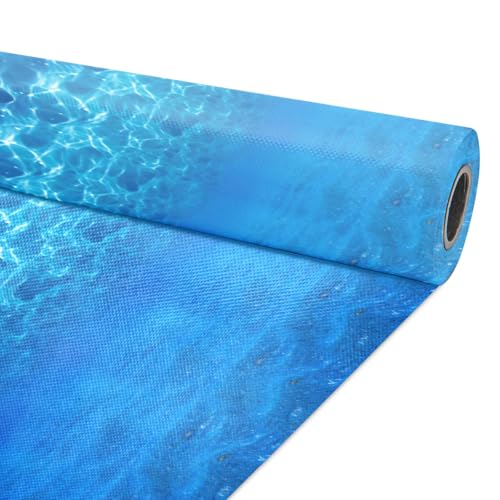 Ocean Sea Bulletin Board Paper Roll,14.8FTx47IN Large Reusable Waterproof Erasable Classroom Wall Background Backdrop, Fade-Resistant Fabric Wrapping Paper School Decors Teacher Supplies - color: Under the Sea Blue