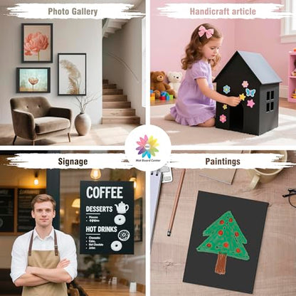 Mat Board Center, Pack of 10 Acid-Free Foam Boards, 13x19 inch Black Foam Boards, 3/16" Thick - color: Black, size: 13x19