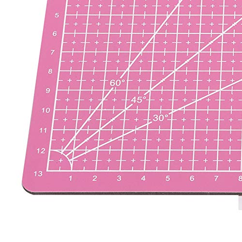 SUNGOOYUE Cutting Mat A5 PVC Self Healing Cutting Board 21 X 15cm Grid Surface Table Protection for Craft Sewing Drawing and Hobby Users Easy to Use for Home Office (Pink) - color: Pink