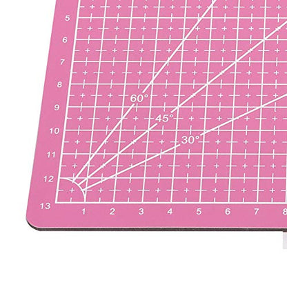 SUNGOOYUE Cutting Mat A5 PVC Self Healing Cutting Board 21 X 15cm Grid Surface Table Protection for Craft Sewing Drawing and Hobby Users Easy to Use for Home Office (Pink) - color: Pink