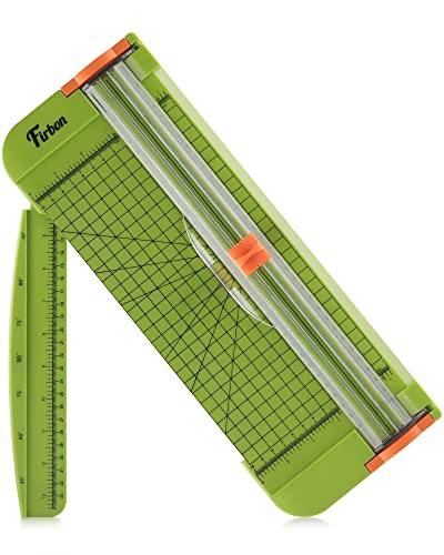 Firbon Grass Green A4 Paper Cutter 12 Inch Titanium Straight Paper Trimmer with Side Ruler for Scrapbooking Craft, Paper, Coupon, Label, Cardstock - color: Green2