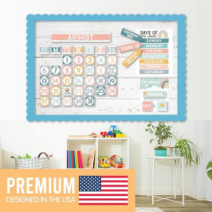 Hadley Designs Classroom Calendar Set Bulletin Board Decorations - Boho School Calendar for Classroom Decor, Kindergarten Preschool Elementary Teacher Must Haves, Homeschool & Daycare Essentials - style: Boho Muted