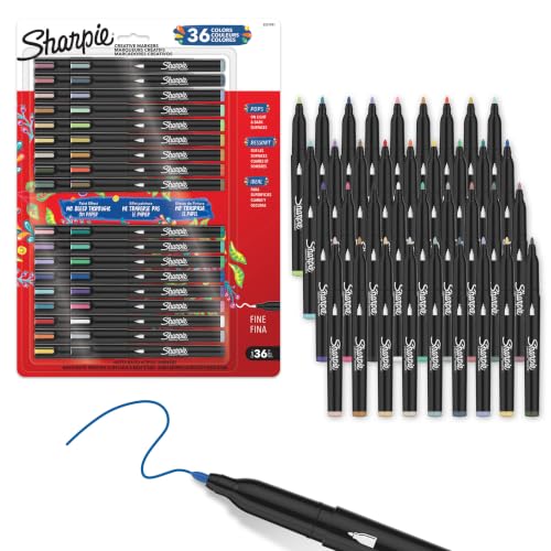 Sharpie Creative Markers Variety Pack, Water-Based Acrylic Paint Markers, Fine Tip, Assorted, 36 Count - style: 36 Count Fine Tip